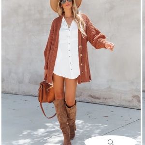 VICI STAY COZY CAMEL KNIT CARDIGAN SIZE MEDIUM NEW W TAGS